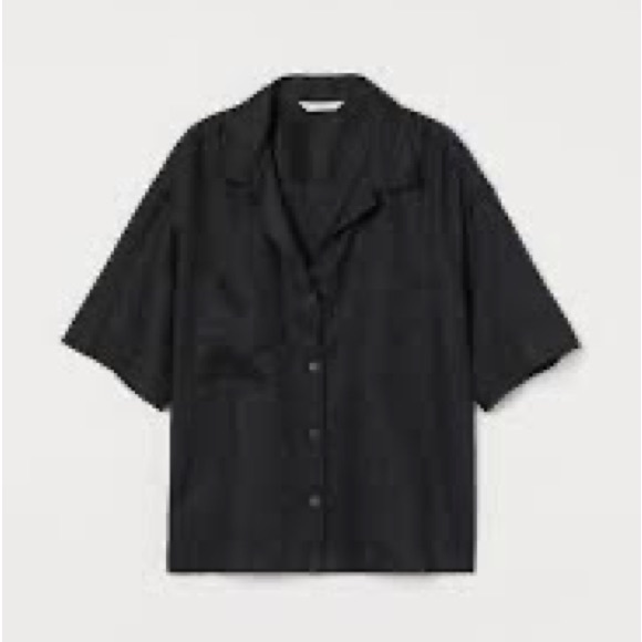 Black linen button up - Picture 5 of 6